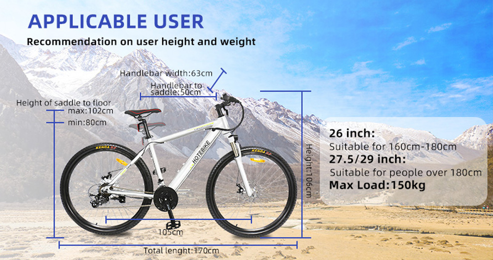 26 Electric Mountain Bike – 350W Motor, 50-Mile Range, Hidden Battery Design 5 26 Electric Mountain Bike – 350W Motor, 50-Mile Range, Hidden Battery Design - Mountain Electric Bike - 5