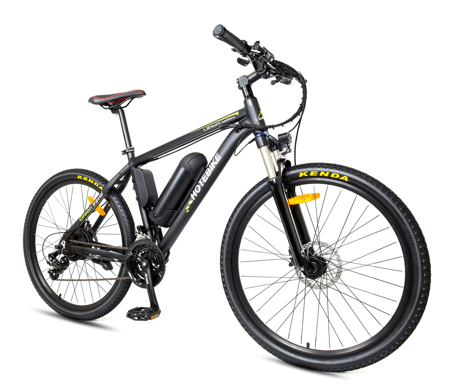 HOTEBIKE 26 Electric Mountain Bike for Adults – 36V 350W Brushless Motor, 30-50 Mile Range, Shimano 21-Speed & Removable Battery