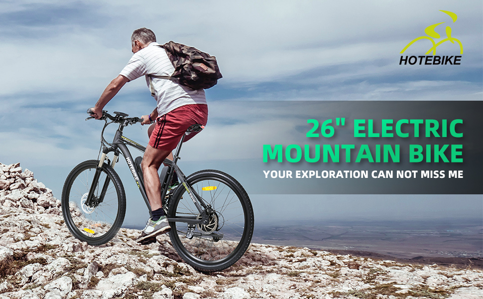 HOTEBIKE 26 Electric Mountain Bike for Adults – 36V 350W Brushless Motor, 30-50 Mile Range, Shimano 21-Speed & Removable Battery 1 HOTEBIKE 26 Electric Mountain Bike for Adults – 36V 350W Brushless Motor, 30-50 Mile Range, Shimano 21-Speed & Removable Battery - Electric Bike Europe - 1