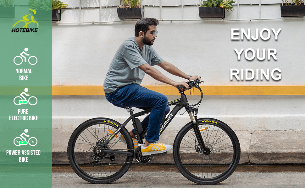 HOTEBIKE 26 Electric Mountain Bike for Adults – 36V 350W Brushless Motor, 30-50 Mile Range, Shimano 21-Speed & Removable Battery 5 HOTEBIKE 26 Electric Mountain Bike for Adults – 36V 350W Brushless Motor, 30-50 Mile Range, Shimano 21-Speed & Removable Battery - Electric Bike Europe - 5