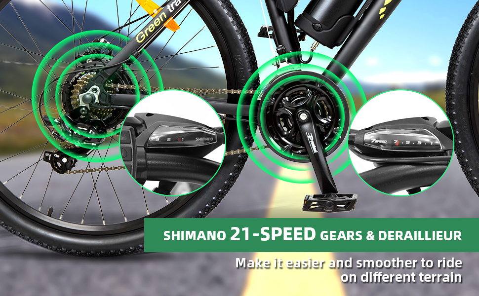 HOTEBIKE 26 Electric Mountain Bike for Adults – 36V 350W Brushless Motor, 30-50 Mile Range, Shimano 21-Speed & Removable Battery 6 HOTEBIKE 26 Electric Mountain Bike for Adults – 36V 350W Brushless Motor, 30-50 Mile Range, Shimano 21-Speed & Removable Battery - Electric Bike Europe - 6